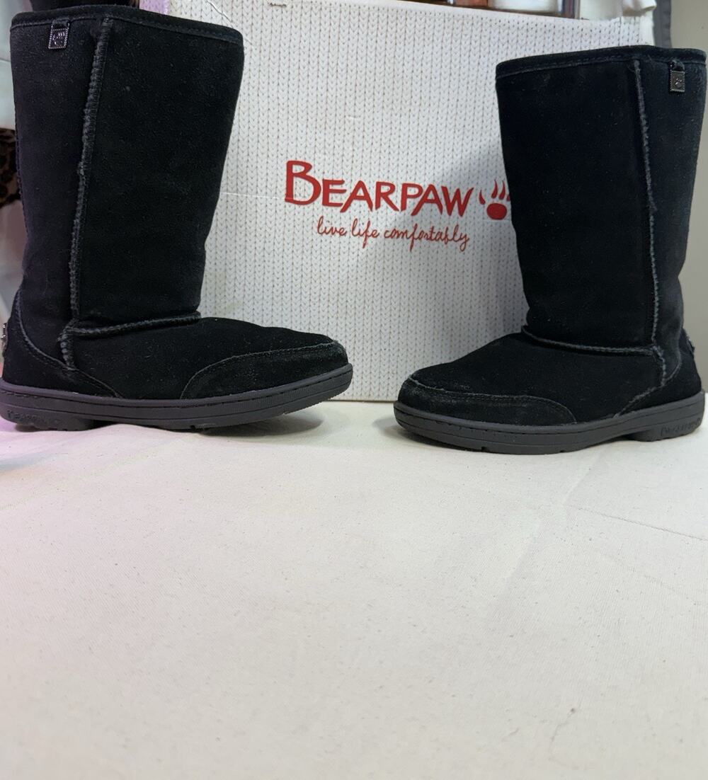 Vintage Bearpaw London Fur Boots New In Box Sz 8 Black